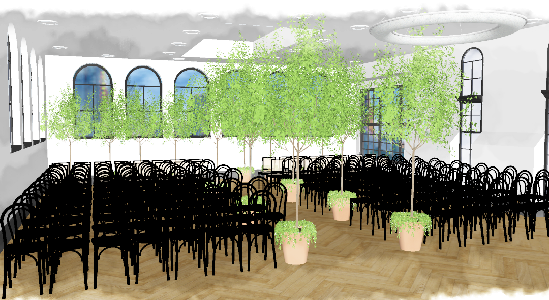 A Garden Ceremony & Modern Reception | 3D Wedding Rendering