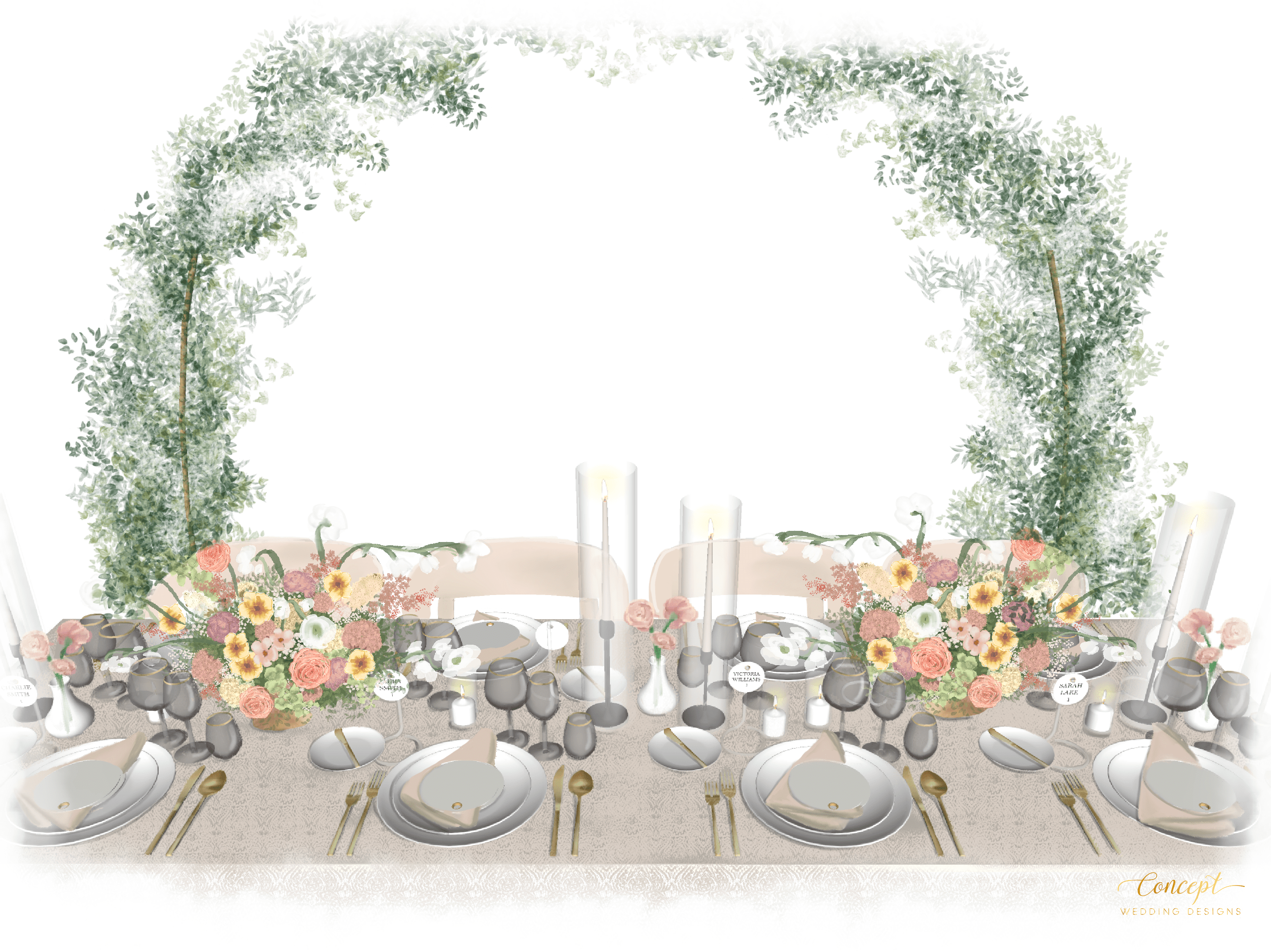 wedding table illustration