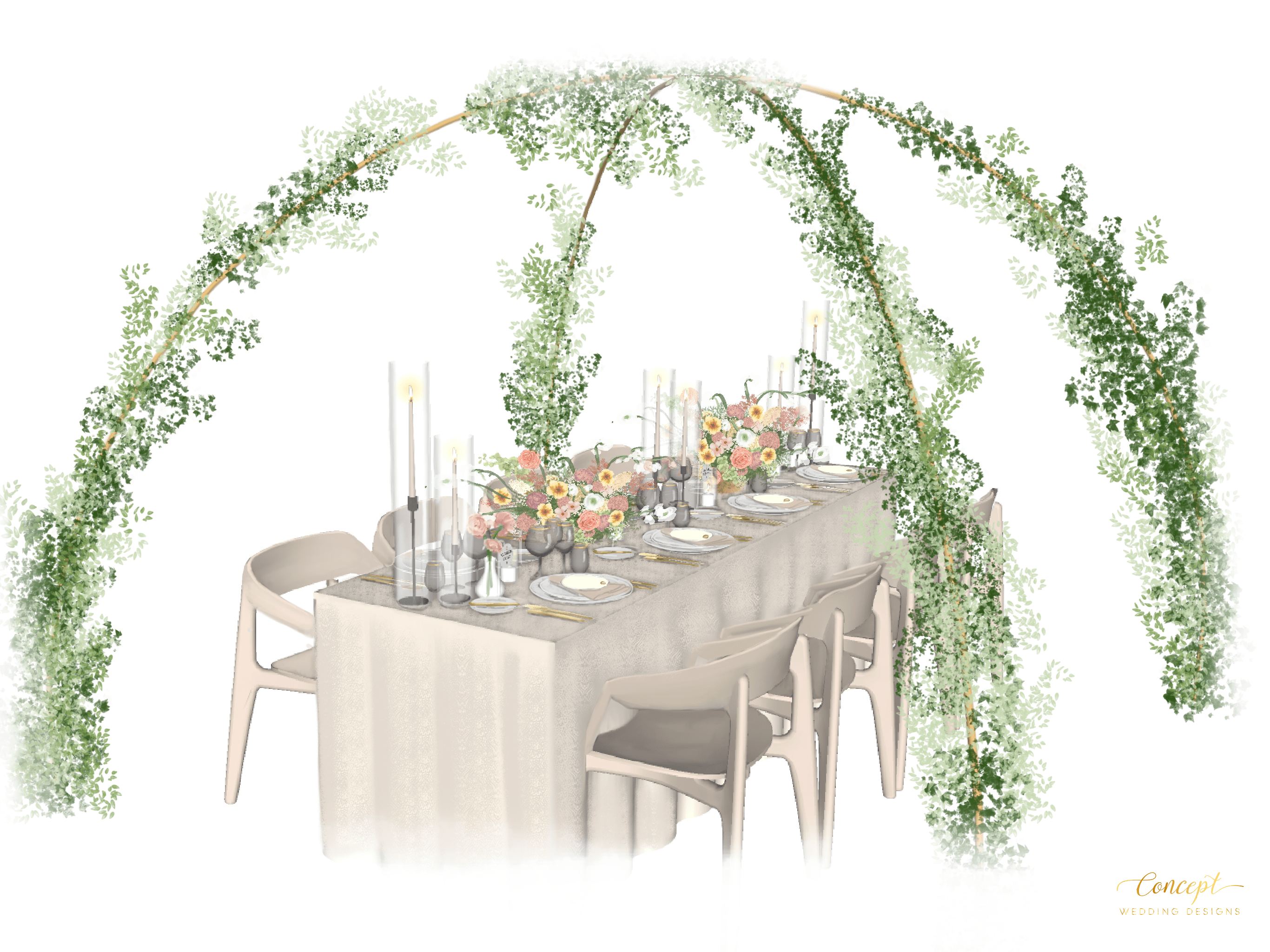 wedding table illustration